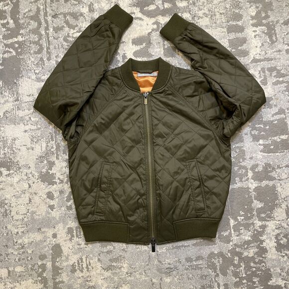 Vince Quilted Bomber Jacket Olive green Nylon Size Extra Small XS - Picture 10 of 12